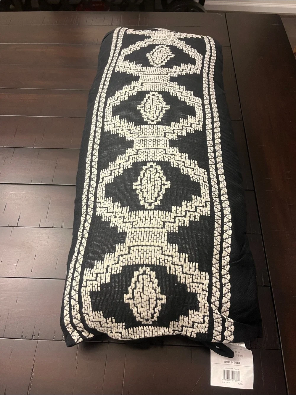 Pendleton Kiva Steps Decor Hug Throw Pillow 14”x30” black new Southwestern
